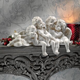 Cherub Concave Shelf Sitting Angel Sculpture | Wayfair